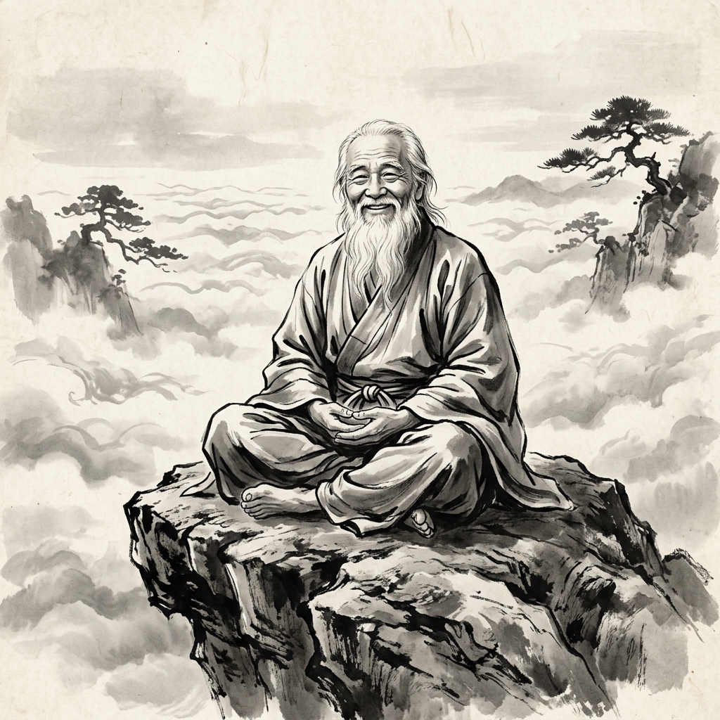 Sumi-e style mountain master