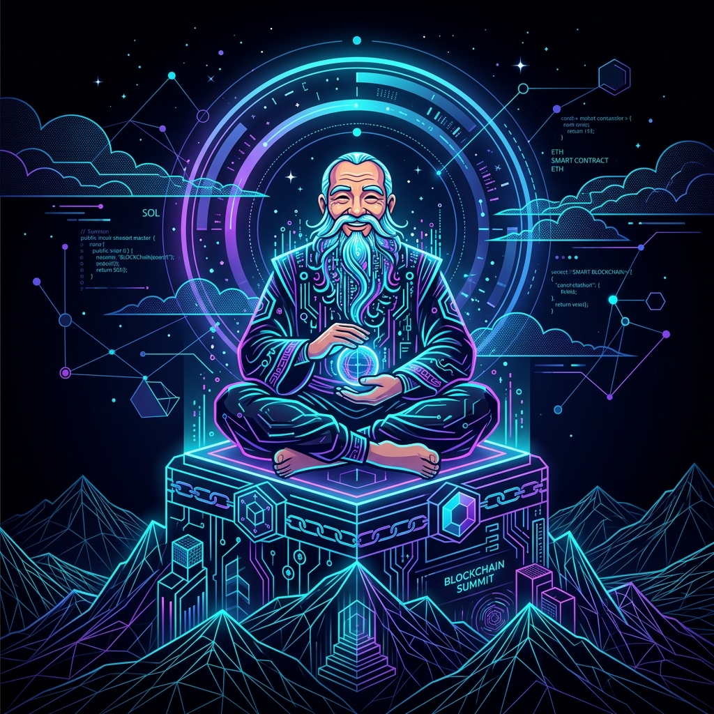 Neon tech style mountain master